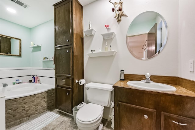 12938 Dermott Dr, Houston, TX 77065 - full bath featuring toilet, a garden tub, and vanity