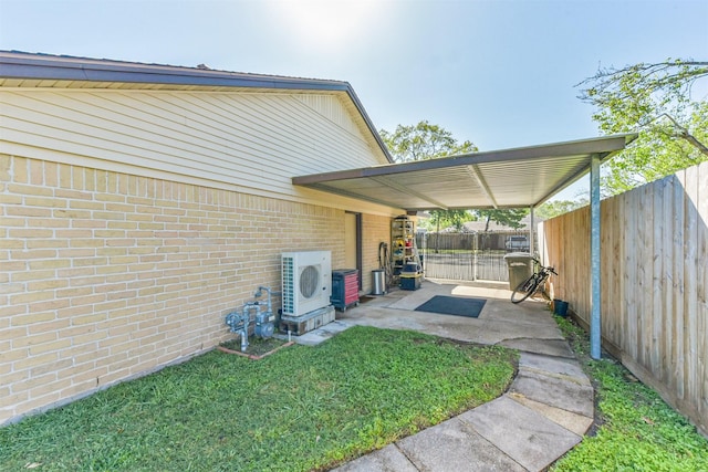 12938 Dermott Dr, Houston, TX 77065 - view of property exterior featuring brick siding, ac unit, and a patio area