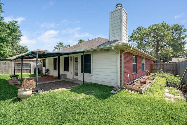 14925 Cypress Ridge Grove Ln, Cypress, TX 77429 - back of property with brick siding, a chimney, a patio area, and a shingled roof