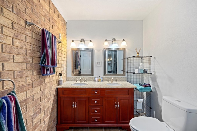 6825 Highland Rd, Santa Fe, TX 77517 - bathroom featuring toilet and double vanity