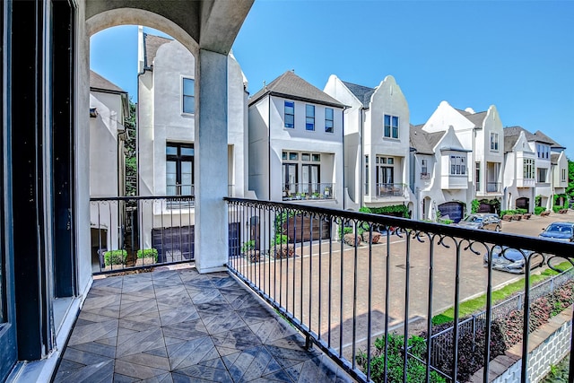 balcony with a residential view