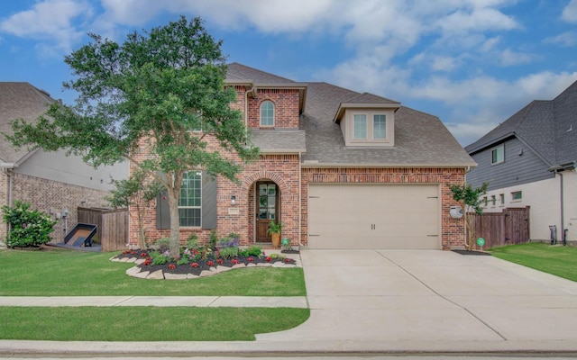 7111 Pondhawk Dr, Katy, TX 77493 - view of front of property featuring brick siding, concrete driveway, and a shingled roof