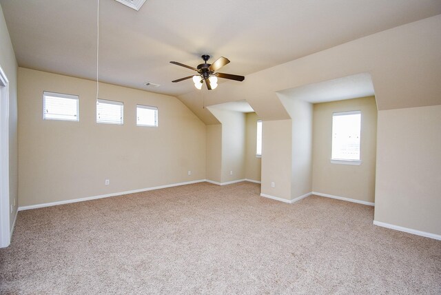 7003 Paxton Ct, Sugar Land, TX 77479 - bonus room with light colored carpet, a ceiling fan, and baseboards
