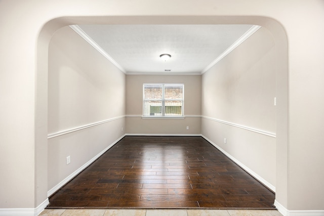 27106 Cottage Stream Ln, Fulshear, TX 77441 - empty room featuring ornamental molding, wood-type flooring, and baseboards