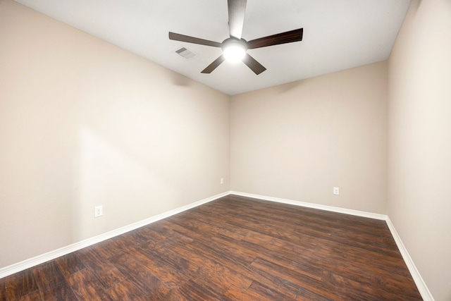 27106 Cottage Stream Ln, Fulshear, TX 77441 - empty room featuring a ceiling fan, dark wood-style flooring, and baseboards