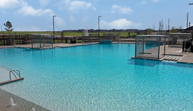 community pool with fence