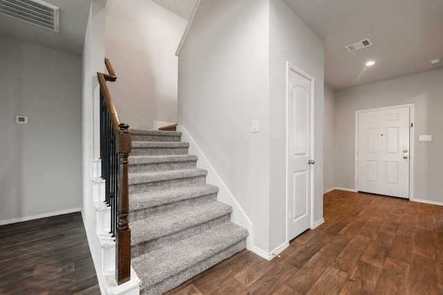 4438 Andorno Dr, Katy, TX 77449 - stairway with wood finished floors, recessed lighting, and baseboards