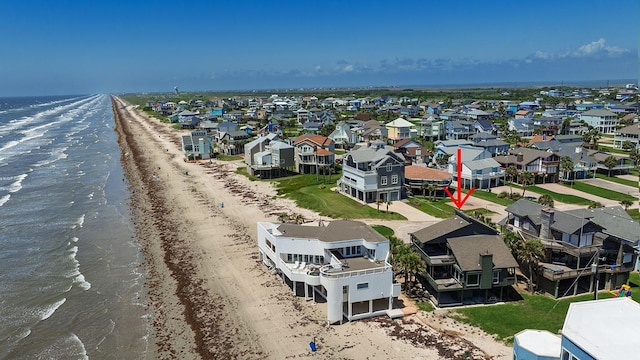 4242 Pelican Ln, Galveston, TX 77554 - aerial perspective of suburban area featuring extended coastline