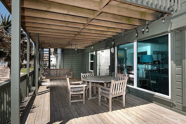 4242 Pelican Ln, Galveston, TX 77554 - deck with outdoor dining space