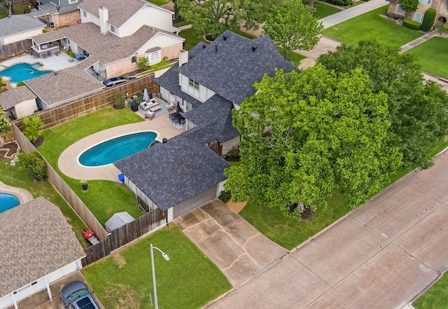 10830 Piping Rock Ln, Houston, TX 77042 - aerial perspective of suburban area featuring a pool area
