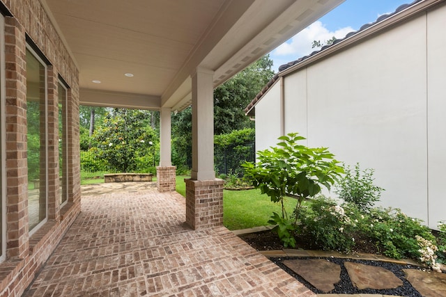 view of patio / terrace with a porch