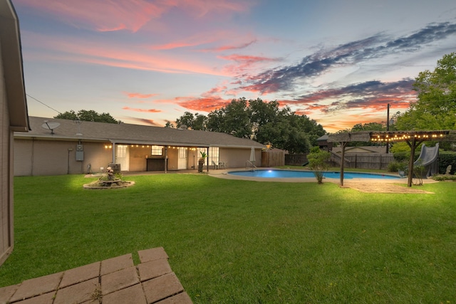 back of house featuring a pergola