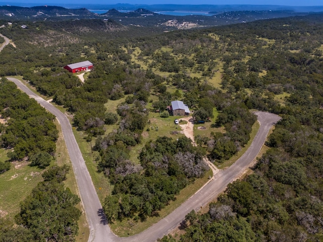 1651 Jdj Dr, New Braunfels, TX 78132 - aerial view of property and surrounding area with a heavily wooded area