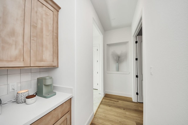 4914 Olive Province Ln, Manvel, TX 77578 - hallway featuring light wood-style flooring and baseboards