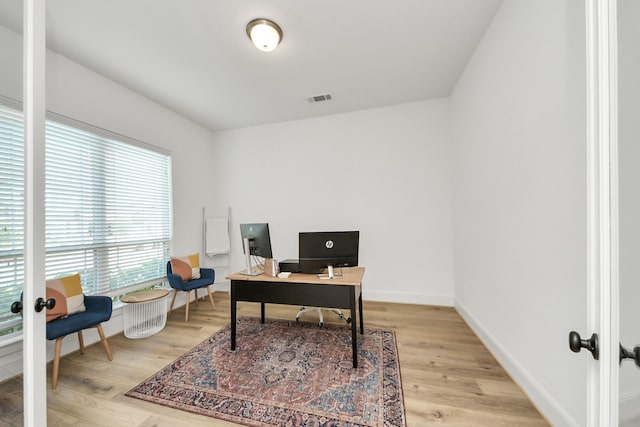 4914 Olive Province Ln, Manvel, TX 77578 - office area with light wood-style floors, french doors, and baseboards