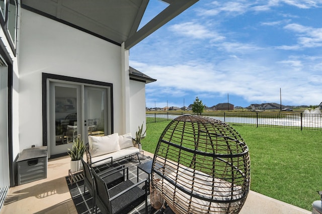 4914 Olive Province Ln, Manvel, TX 77578 - view of patio with a water view and an outdoor living space