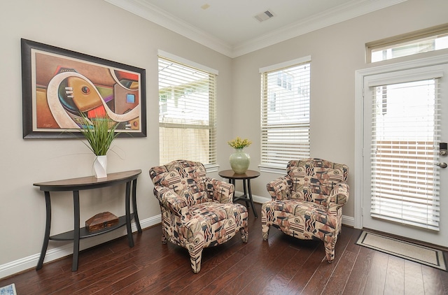1913 Rosewood St, Houston, TX 77004 - sitting room featuring wood finished floors, crown molding, and baseboards