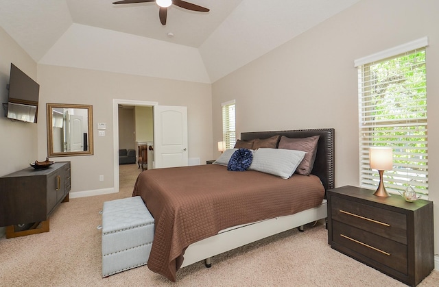 1913 Rosewood St, Houston, TX 77004 - bedroom featuring light colored carpet, a ceiling fan, and baseboards