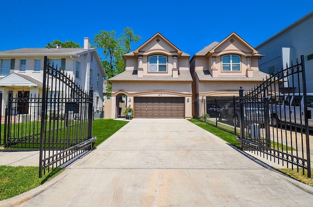 1913 Rosewood St, Houston, TX 77004 - view of front of house with a garage, driveway, and stucco siding