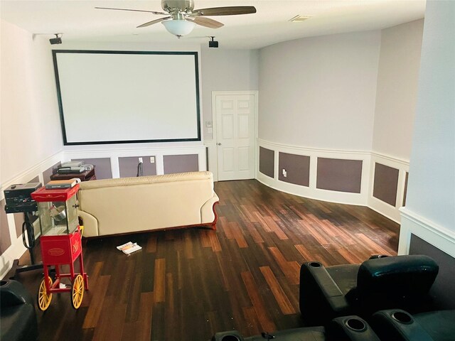 8930 Water Crest Trl, Richmond, TX 77469 - cinema with wood finished floors and ceiling fan