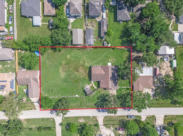 9118 Nyssa St, Houston, TX 77078 - aerial perspective of suburban area with property parcel outlined