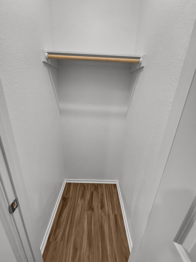 walk in closet featuring wood finished floors