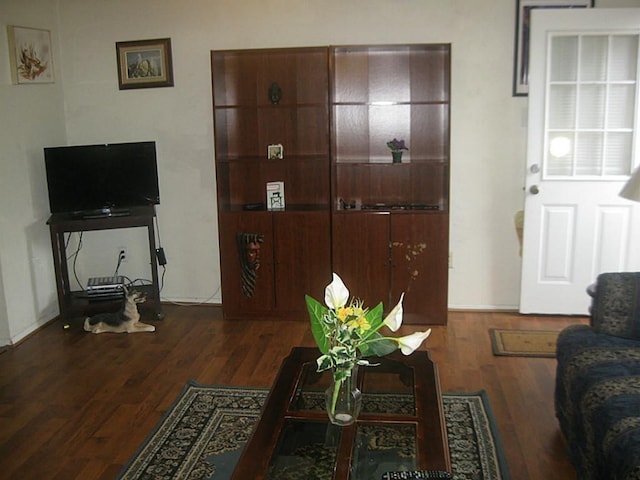 6845 Chasewood Dr, Missouri City, TX 77489 - living area featuring wood finished floors
