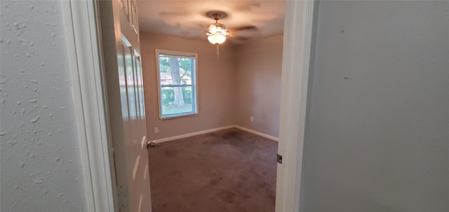 10341 Caxton St, Houston, TX 77016 - carpeted empty room featuring baseboards and ceiling fan