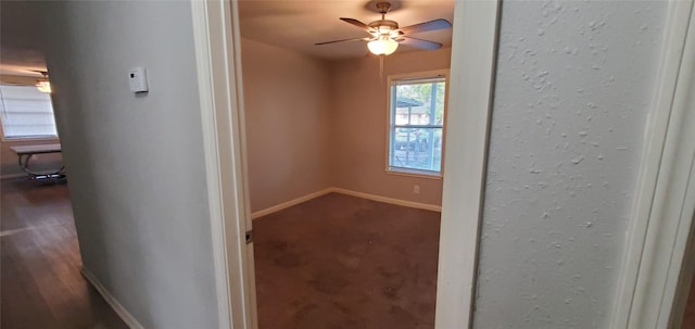 10341 Caxton St, Houston, TX 77016 - hall with baseboards and dark carpet