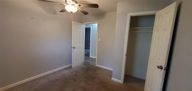 10341 Caxton St, Houston, TX 77016 - unfurnished bedroom with carpet flooring, baseboards, a closet, and a ceiling fan