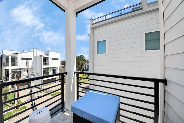 balcony with a residential view