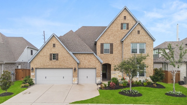 view of front of property featuring concrete driveway and brick siding