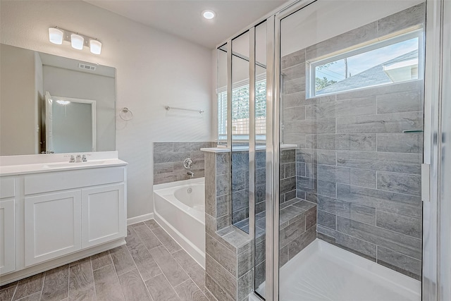 27322 Axis Deer Trl, Magnolia, TX 77354 - full bath with a stall shower, a bath, and vanity