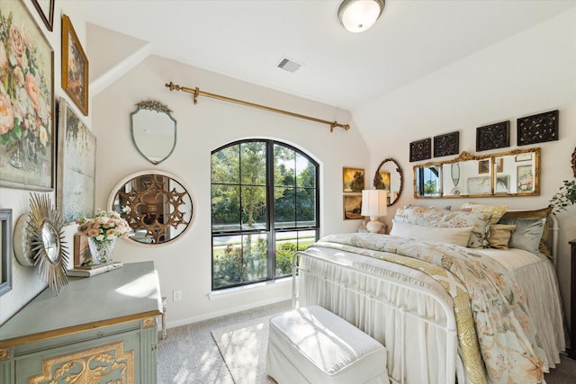 7918 Silver Grove Dr, Magnolia, TX 77354 - carpeted bedroom featuring lofted ceiling and baseboards