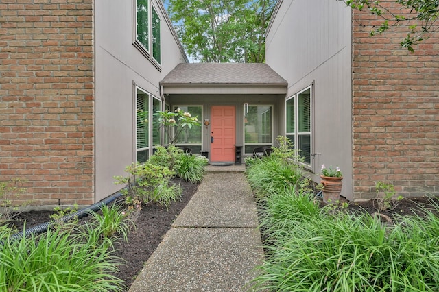 11414 Cedar Creek Dr, Houston, TX 77077 - doorway to property featuring brick siding