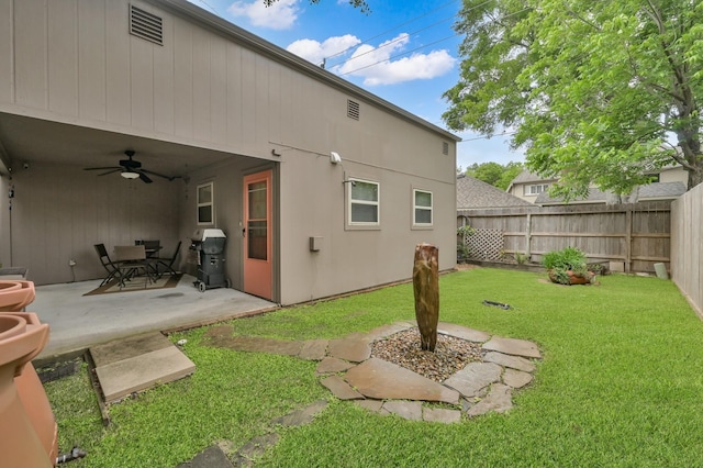 11414 Cedar Creek Dr, Houston, TX 77077 - back of house featuring ceiling fan and a patio area