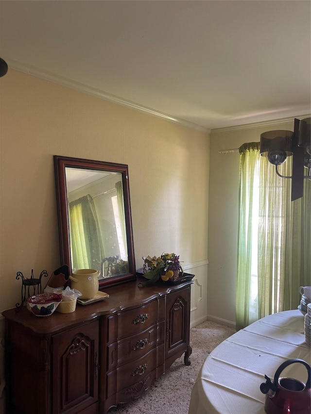 5727 Pebble Springs Dr, Houston, TX 77066 - bathroom with healthy amount of natural light and ornamental molding