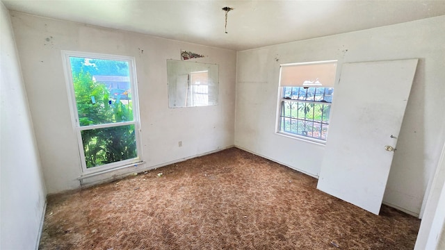 view of carpeted spare room