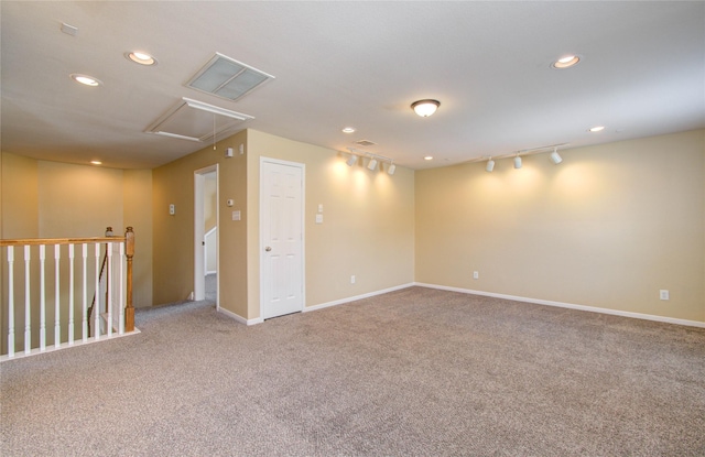 17607 Memorial Falls Dr, Tomball, TX 77375 - unfurnished room featuring attic access, carpet flooring, recessed lighting, and baseboards