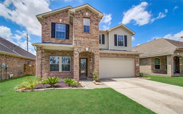 17607 Memorial Falls Dr, Tomball, TX 77375 - traditional home featuring brick siding, concrete driveway, and a garage