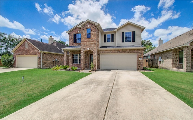 17607 Memorial Falls Dr, Tomball, TX 77375 - traditional-style home featuring brick siding, driveway, and a garage