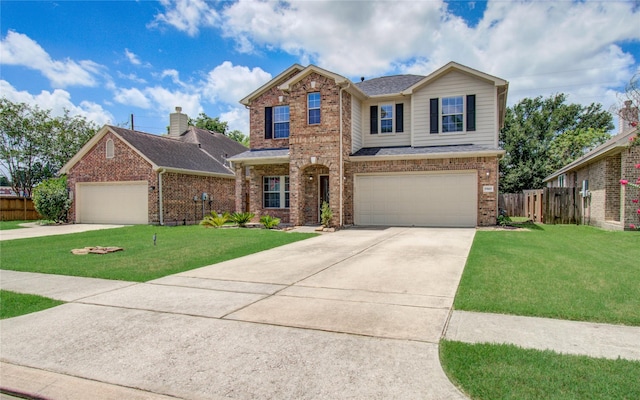 17607 Memorial Falls Dr, Tomball, TX 77375 - traditional-style house featuring brick siding, driveway, and a garage