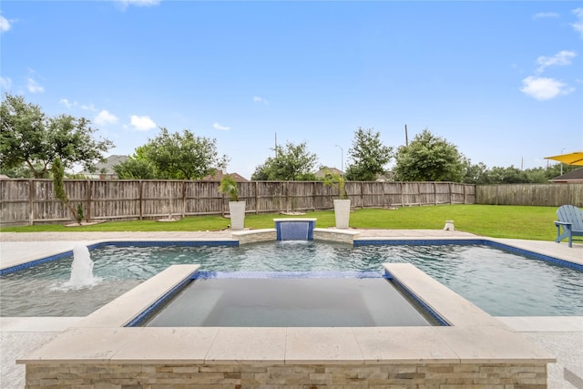 9612 Eden Ridge Ln, Pearland, TX 77584 - view of swimming pool featuring a pool with connected hot tub