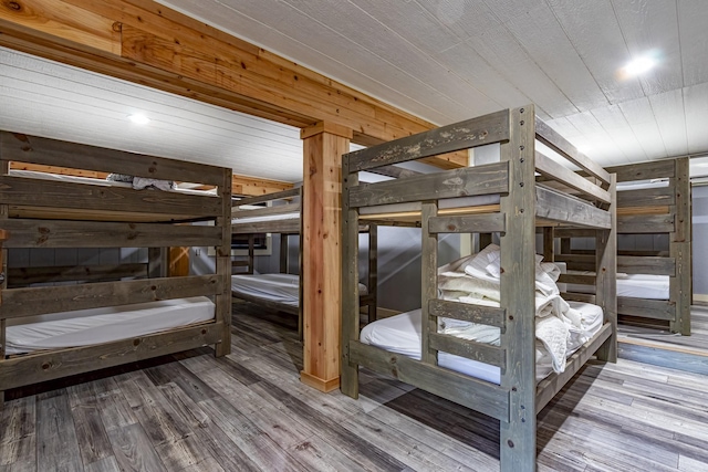 470 S Lakeview Dr, Point Blank, TX 77364 - unfurnished bedroom featuring wood finished floors