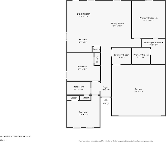 862 Rachel St, Houston, TX 77091 - floor plan / room layout