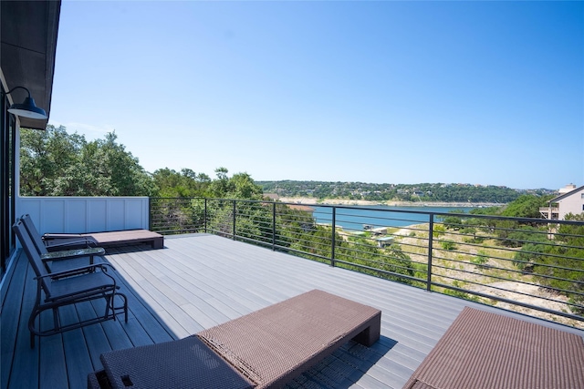 18605 Lakeland Dr, Point Venture, TX 78645 - wooden terrace with a water view