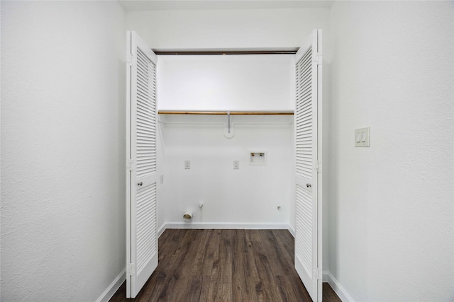 508 Kalmer St, Pasadena, TX 77502 - washroom with gas dryer hookup, wood finished floors, hookup for a washing machine, and baseboards
