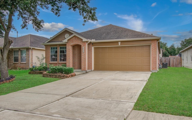 10406 Tenleyton Ln, Houston, TX 77075 - single story home featuring brick siding, driveway, an attached garage, and central AC