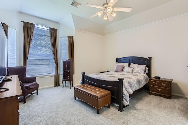 18115 Linden Forest Ln, Katy, TX 77449 - bedroom with carpet flooring, baseboards, crown molding, and ceiling fan