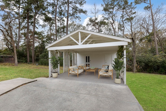view of patio featuring outdoor lounge area
